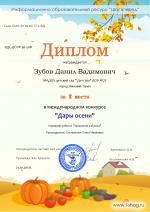 Международный конкурс " Дары осени"